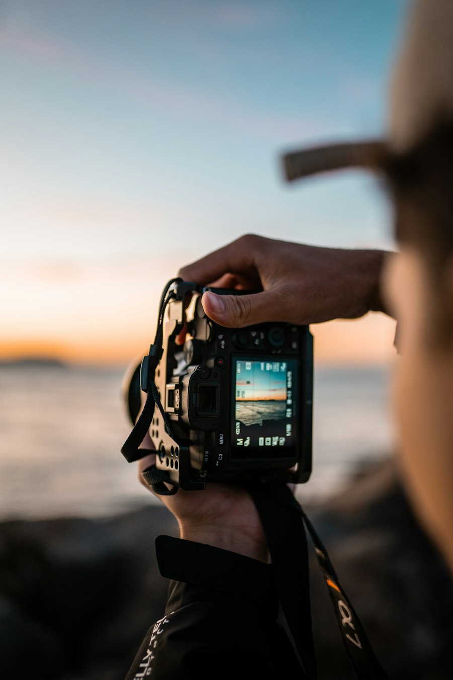 Photographer working with a camera